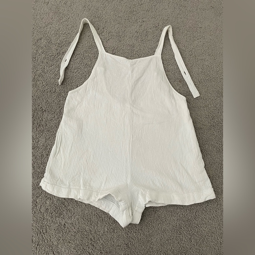 Zara White Sleeveless Romper